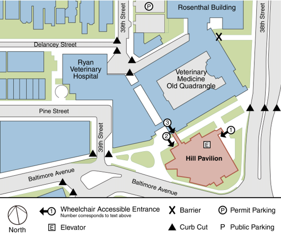 Hill Pavilion: Diagram of accessible entrance