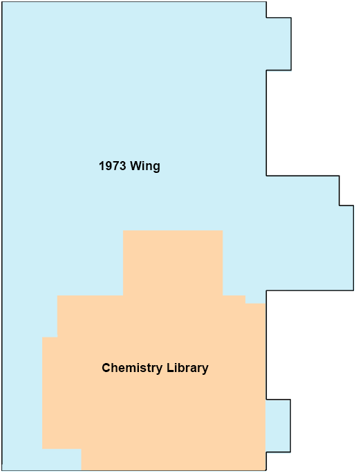 Chemistry 1973 Wing showing the Chemistry Library