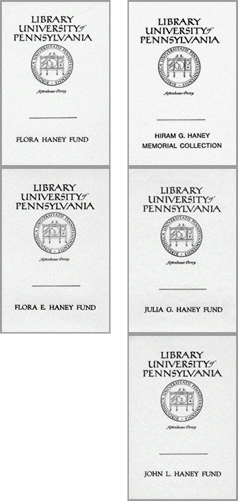 Bookplates for the 5 Haney funds.